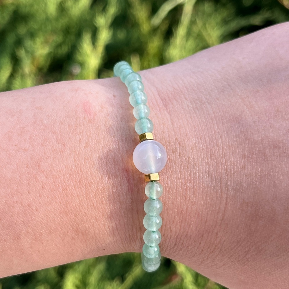 Dainty green aventurine bracelet‎
